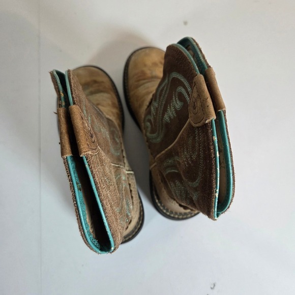 Ariat Womens Size 7.5 Brown Turquoise‎ Embroidered Western Cowboy Boots - Picture 4 of 8